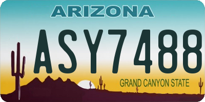 AZ license plate ASY7488