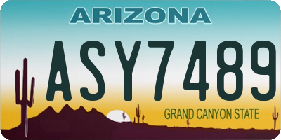 AZ license plate ASY7489