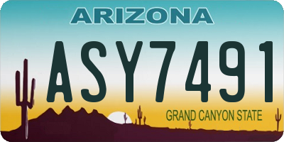 AZ license plate ASY7491