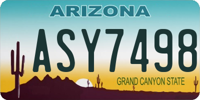 AZ license plate ASY7498