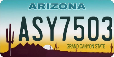 AZ license plate ASY7503