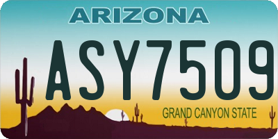 AZ license plate ASY7509