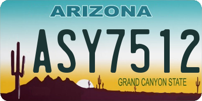 AZ license plate ASY7512