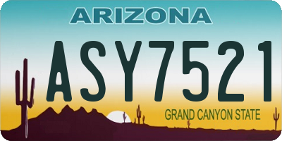 AZ license plate ASY7521