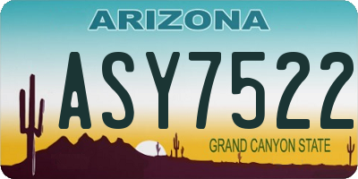 AZ license plate ASY7522
