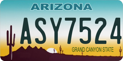 AZ license plate ASY7524