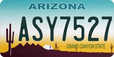 AZ license plate ASY7527