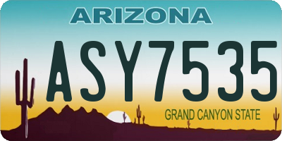 AZ license plate ASY7535