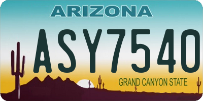 AZ license plate ASY7540