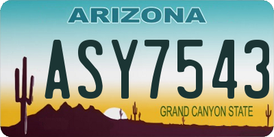 AZ license plate ASY7543