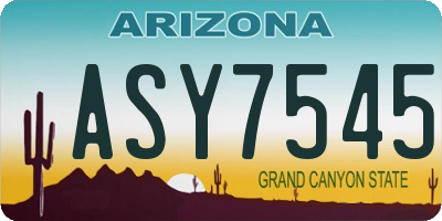 AZ license plate ASY7545