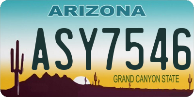 AZ license plate ASY7546