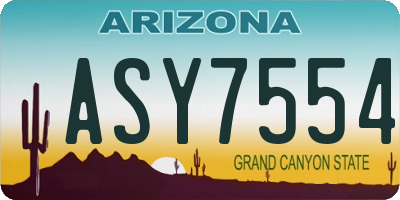 AZ license plate ASY7554