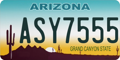 AZ license plate ASY7555