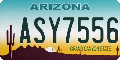 AZ license plate ASY7556