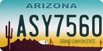AZ license plate ASY7560