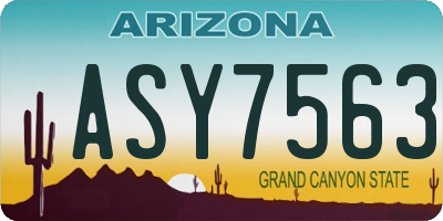 AZ license plate ASY7563