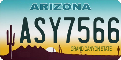 AZ license plate ASY7566