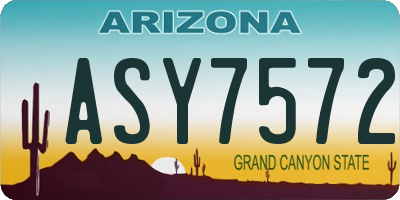 AZ license plate ASY7572