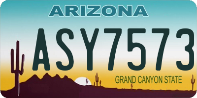 AZ license plate ASY7573