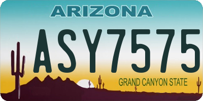 AZ license plate ASY7575