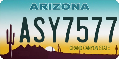 AZ license plate ASY7577