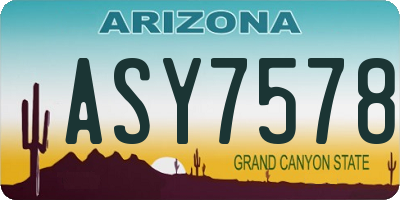 AZ license plate ASY7578