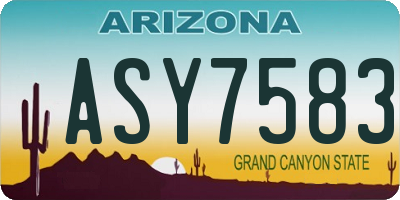 AZ license plate ASY7583