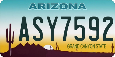 AZ license plate ASY7592