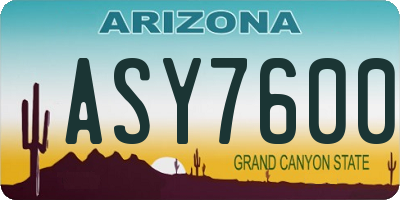 AZ license plate ASY7600