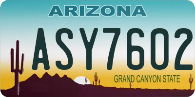 AZ license plate ASY7602