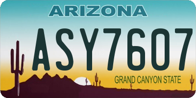 AZ license plate ASY7607