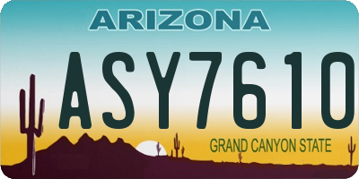 AZ license plate ASY7610