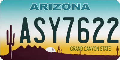 AZ license plate ASY7622
