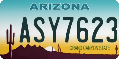 AZ license plate ASY7623