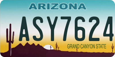 AZ license plate ASY7624