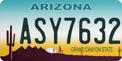 AZ license plate ASY7632