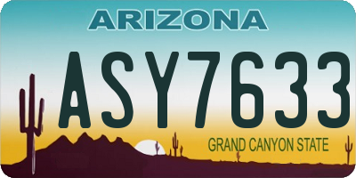 AZ license plate ASY7633