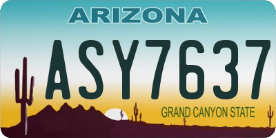 AZ license plate ASY7637