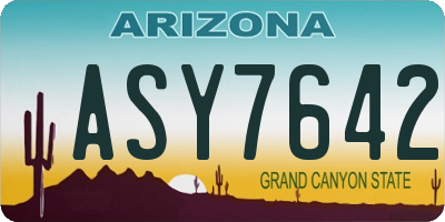 AZ license plate ASY7642