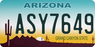 AZ license plate ASY7649