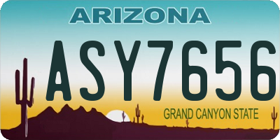 AZ license plate ASY7656