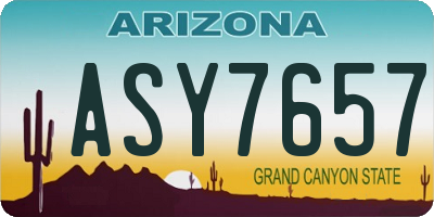 AZ license plate ASY7657