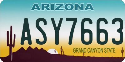 AZ license plate ASY7663