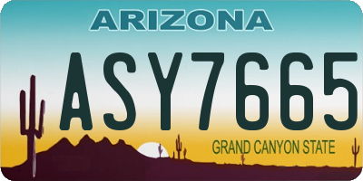 AZ license plate ASY7665