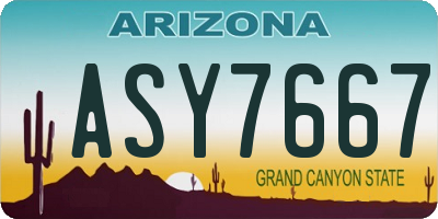 AZ license plate ASY7667