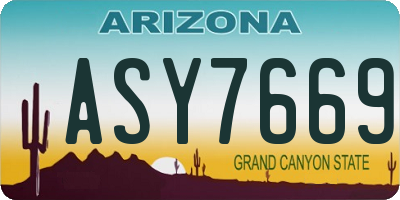 AZ license plate ASY7669