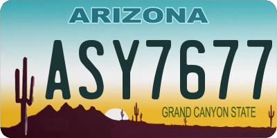 AZ license plate ASY7677