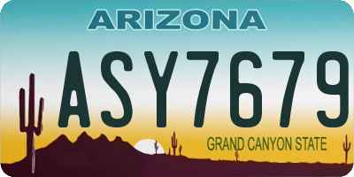AZ license plate ASY7679