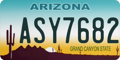 AZ license plate ASY7682